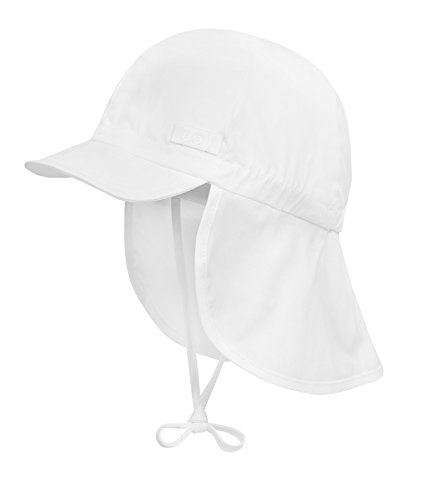 Döll Unisex - Baby Mütze 001665335 Bindemütze mit Nackenschutz, Gr. 47, Weiß (1000 bright white)