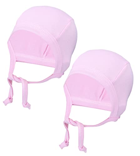 TupTam Unisex Baby Erstlingsmütze zum Binden 2er Pack, Farbe: Rosa, Größe: 50-56