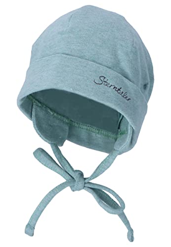 Sterntaler Baby Jungen Beanie Baby Organic Cotton Beanie Mütze - Beanie Baby, Kinderbeanie - aus Baumwolle mit Bindeband - grün, 47