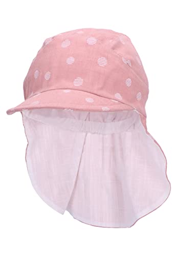 Sterntaler Baby Mädchen Schirmmütze Baby Schirmmütze Nackenschutz Punkte - Schirmmütze Baby, Baby Mützen - mit Nackenschutz - zartrosa, 51
