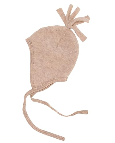Engel-Natur Baby Mütze aus flauschigem Schurwoll-Fleece kbT (Sand, 74-80)