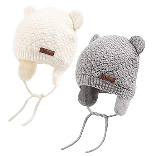 DRESHOW Unisex Baby Mütze Süßer Bär Kleinkind Earflap Beanie Warm für Herbst Wintermütze