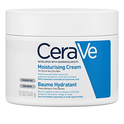 CeraVe Feuchtigkeitscremefür Trockene Bis Sehr Trockene Haut, mit 3 Essentiellen Ceramiden und Hyaluron 340 g.g