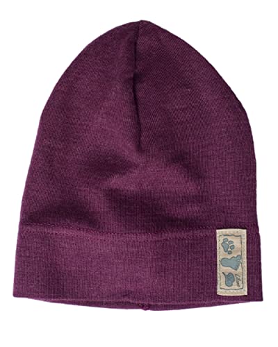 Lilano, Kinder/Baby Beanie Mütze, 70% Wolle (kbT), 30% Seide, 210 g/m² (Beere, 74-80)