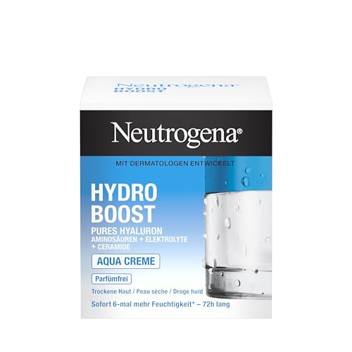 Neutrogena Hydro Boost Gesichtscreme Aqua mit Hyaluron ölfrei und parfümfrei für trockene Haut , 50 ml