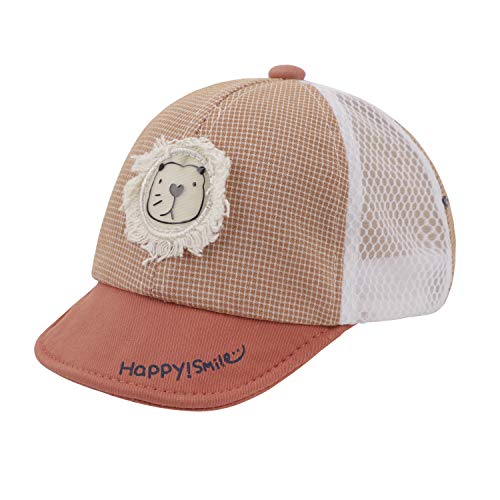 FakeFace Mütze Baby Schirmmütze Baby Kappe Baumwoll Schiebermütze Cappy Mädchen Jungen Baby Hat Base Cap Babymütze Sommer Frühling Kindermütze (Löwe-orange)