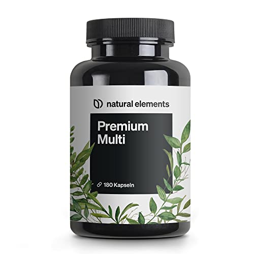 Premium Multivitamin – 180 hochdosierte Komplex-Kapseln – wertvolle Vitamine A-Z – Premium-Rohstoffe – mit Bioaktiv-Formen – ohne unnötige Zusätze – in Deutschland produziert & laborgeprüft