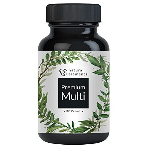Multivitamin - 180 hochdosierte Kapseln - Wertvolle Vitamine A-Z - Komplex mit Bioaktiv-Formen und Premium-Rohstoff - laborgeprüft und in Deutschland produziert