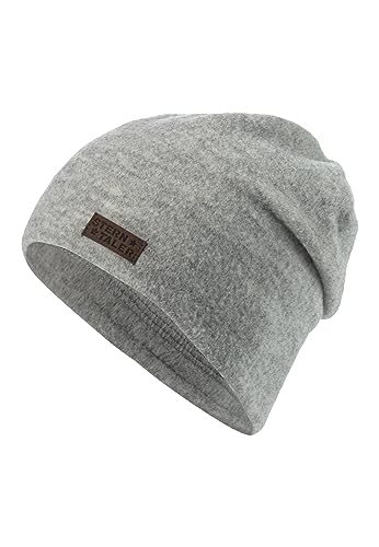 Sterntaler Baby Jungen Beanie Baby Slouch-Beanie Melange Mütze - Beanie Baby - gefüttert mit weichem Baumwoll-Fleece - hellgrau, 51