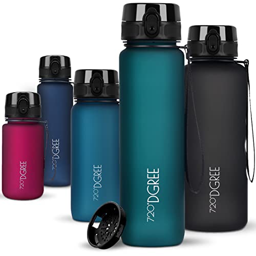 720°DGREE Trinkflasche “uberBottle“ softTouch +Sieb - 1L - BPA-Frei - Wasserflasche für Uni, Sport, Fitness, Fahrrad, Outdoor - Sportflasche aus Tritan - Leicht, Bruchsicher, Nachhaltig
