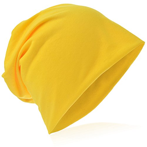 Beanie-Unifarbe-Gelb, one size