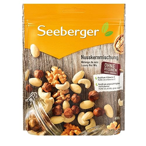 Seeberger Nusskernmischung 7er Pack: Pure Nuss-Mischung aus knackigen Haselnusskernen, Mandeln, Walnüssen & Cashewkernen - intensives Nuss-Aroma, glutenfrei (7 x 400 g)