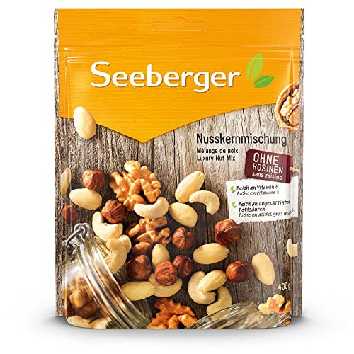 Seeberger Nusskernmischung: Pure Nuss-Mischung aus knackigen Haselnusskernen, Mandeln, Walnüssen & Cashewkernen - intensives Nuss-Aroma, glutenfrei (1 x 400 g)