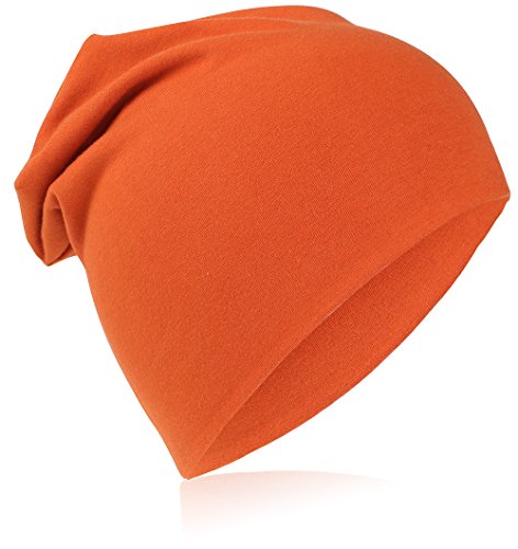 Miobo Kinder Slouch Beanie Mütze,Baumwolle,Unifarbe Orange-48