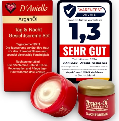2x125ml Original Argan-Öl Tag&Nacht Gesichtscreme - Nachtspflege - Tagespflege - Gesichtspflege Set